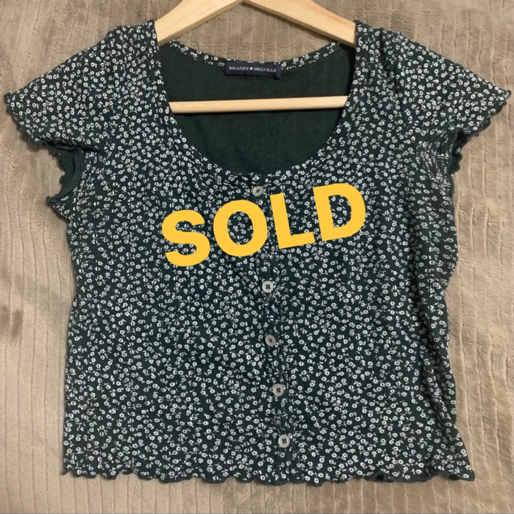 Brandy Melville Eyelet Floral top